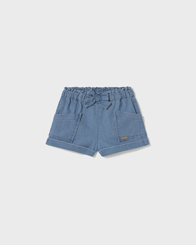 Pantaloncino fiocco neonata Mayoral jeans chiaro Mayoral Azzurro