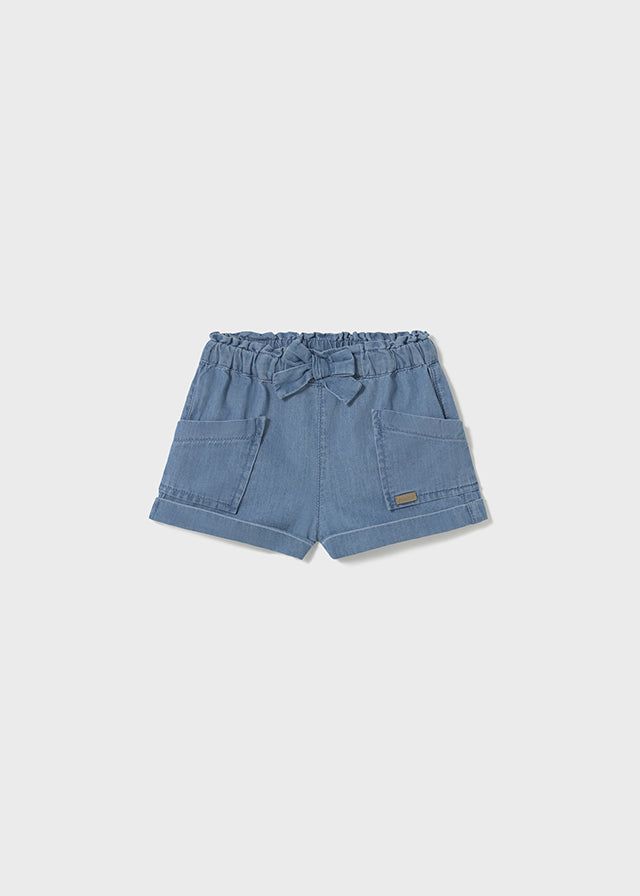 Pantaloncino fiocco neonata Mayoral jeans chiaro Mayoral Azzurro