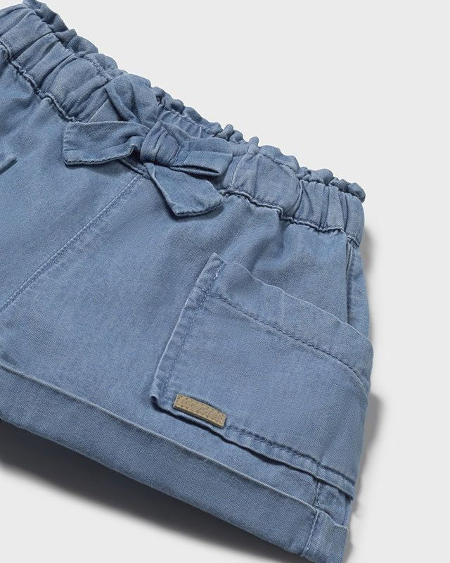 Pantaloncino fiocco neonata Mayoral jeans chiaro Mayoral Azzurro