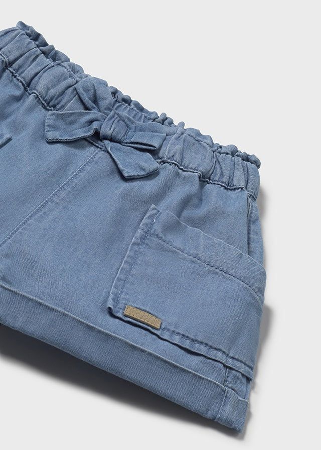 Pantaloncino fiocco neonata Mayoral jeans chiaro Mayoral Azzurro
