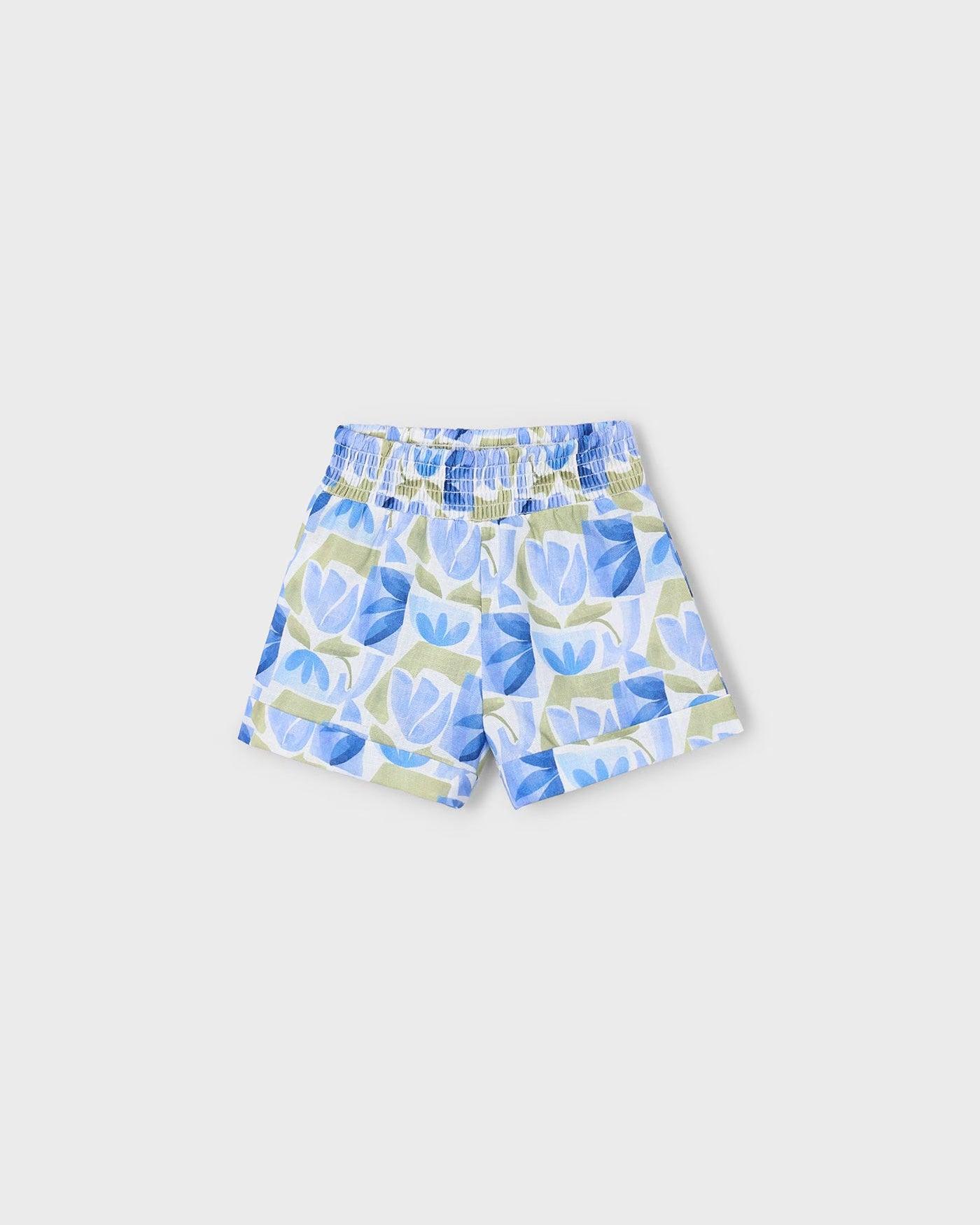 Pantaloncino fiori geometrico bambina Mayoral blu indaco Mayoral Blu