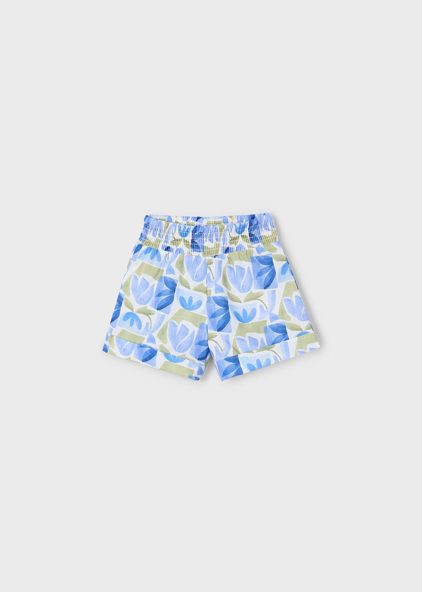 Pantaloncino fiori geometrico bambina Mayoral blu indaco Mayoral Blu