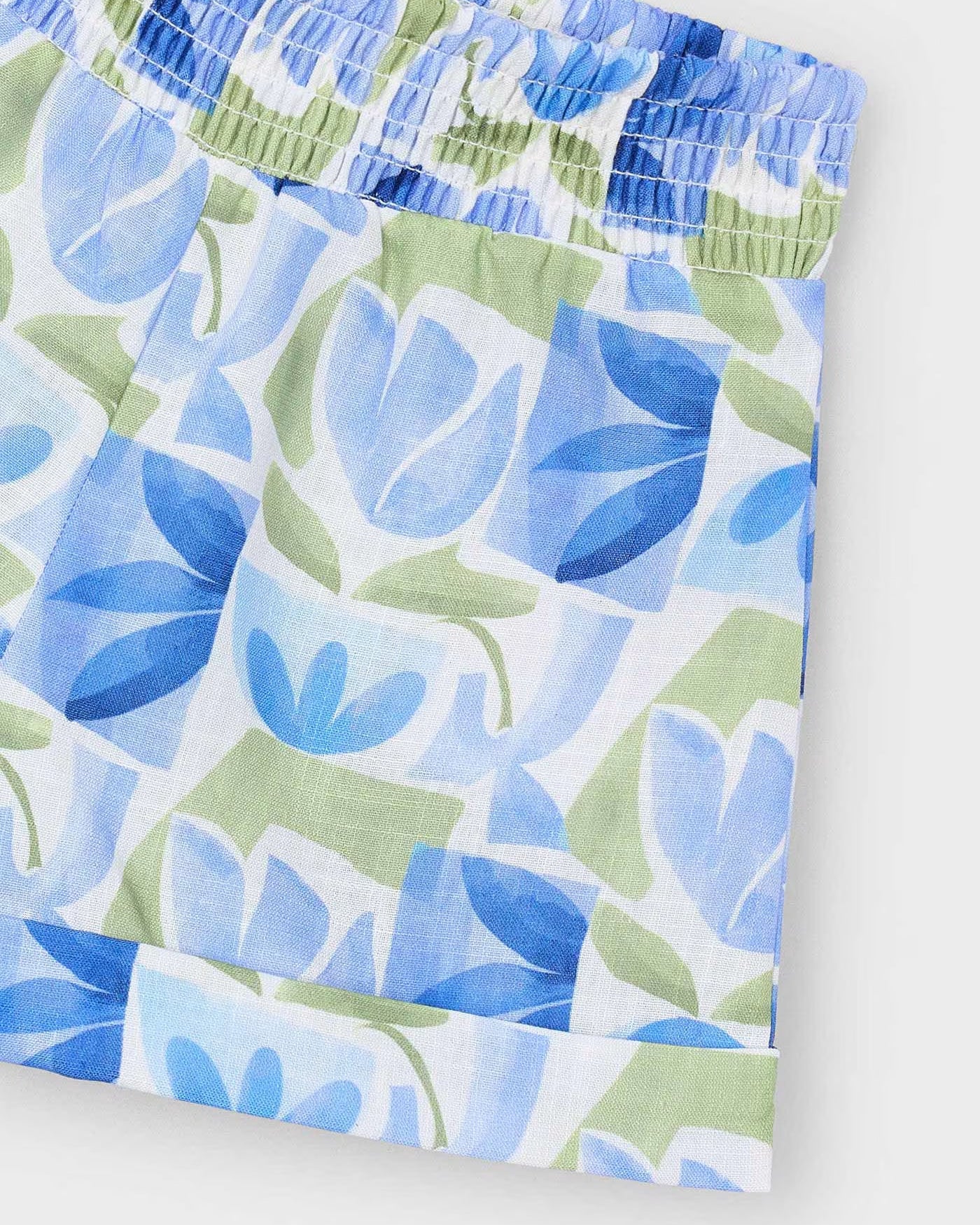 Pantaloncino fiori geometrico bambina Mayoral blu indaco Mayoral Blu