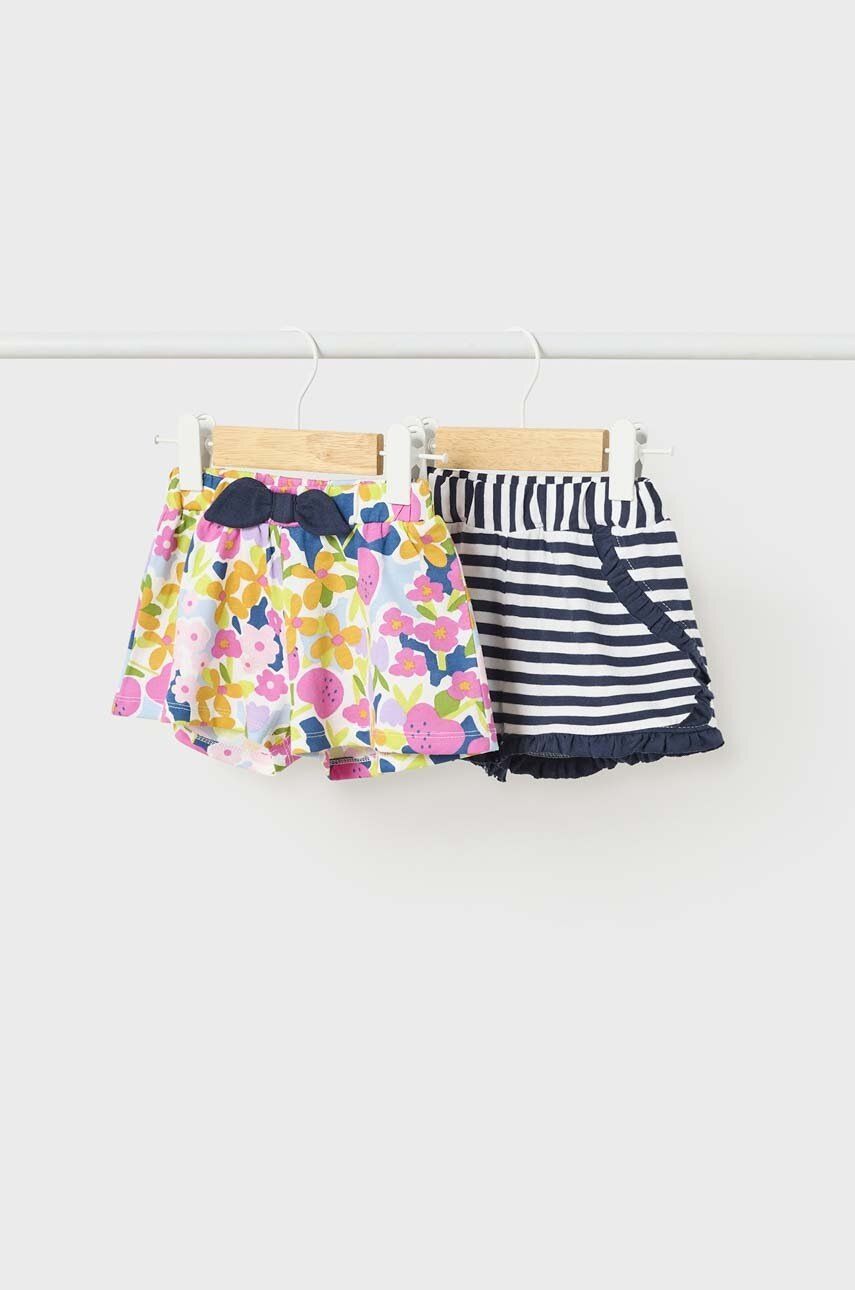 Pantaloncino neonata Mayoral floreale e righe blu marino Mayoral 6 Mesi 68cm