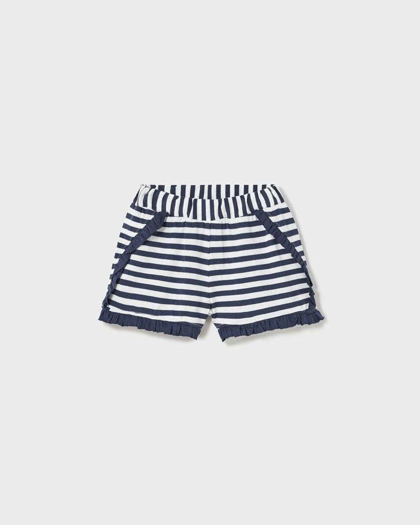 Pantaloncino neonata Mayoral floreale e righe blu marino Mayoral 6 Mesi 68cm