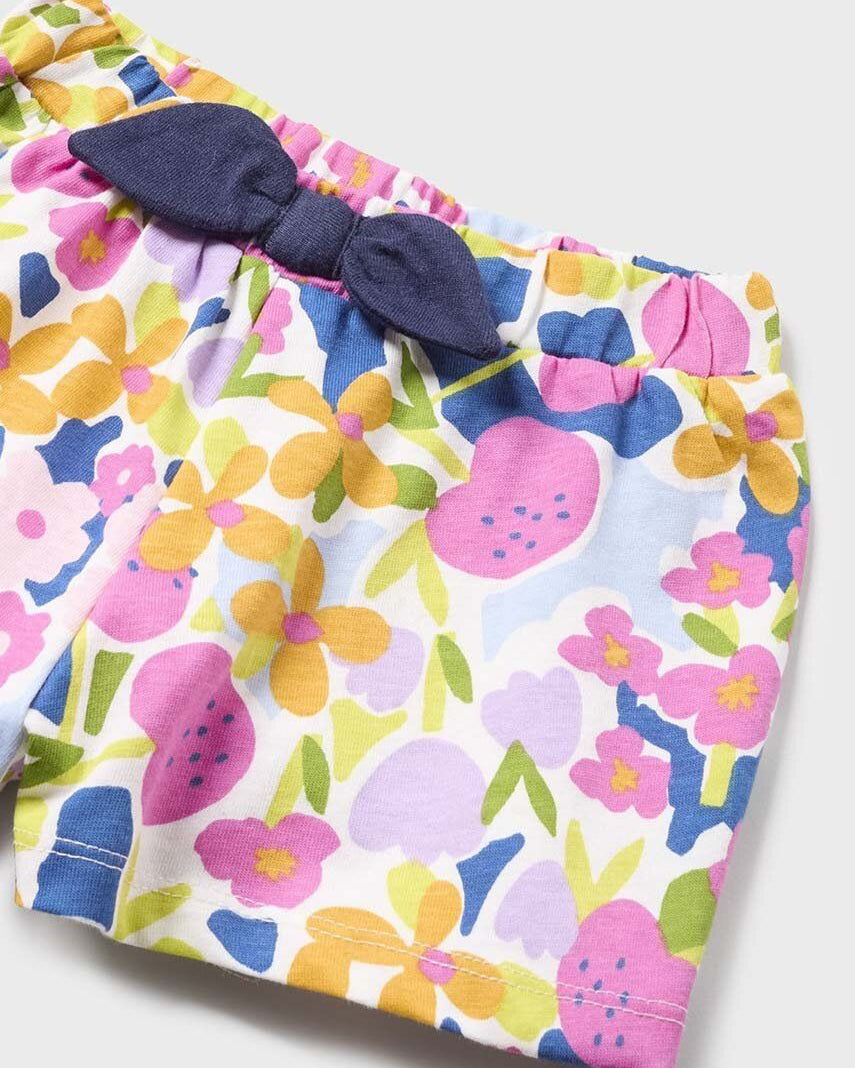 Pantaloncino neonata Mayoral floreale e righe blu marino Mayoral 6 Mesi 68cm