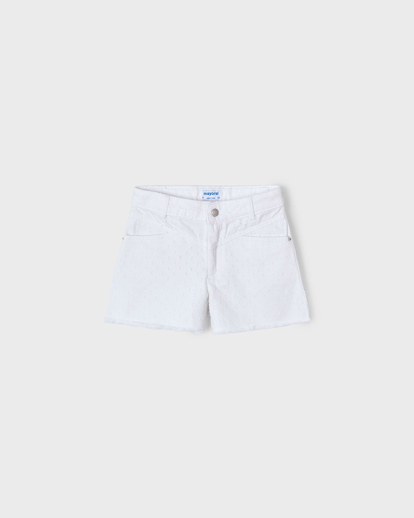 Pantaloncino orlo sfrangiato bambina Mayoral bianco Mayoral Bianco