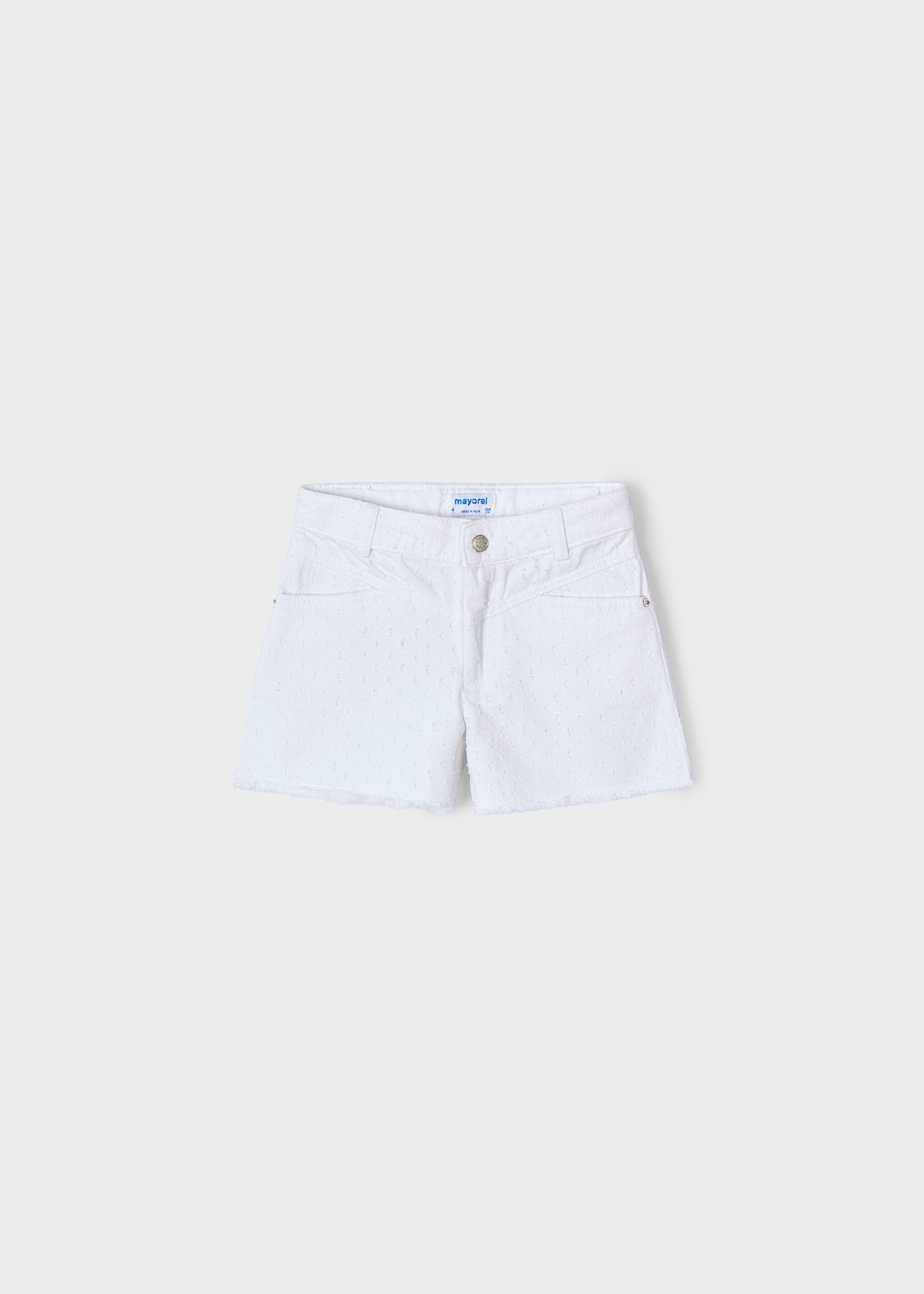 Pantaloncino orlo sfrangiato bambina Mayoral bianco Mayoral Bianco