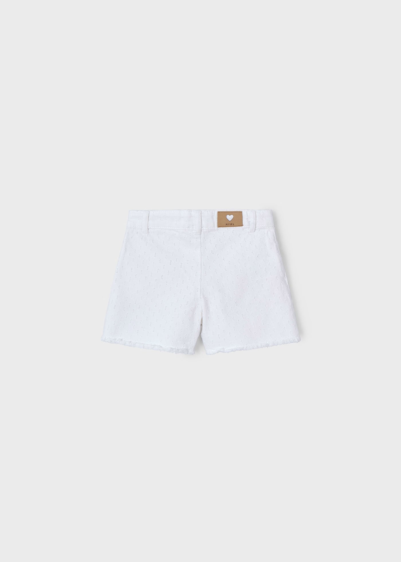Pantaloncino orlo sfrangiato bambina Mayoral bianco Mayoral Bianco
