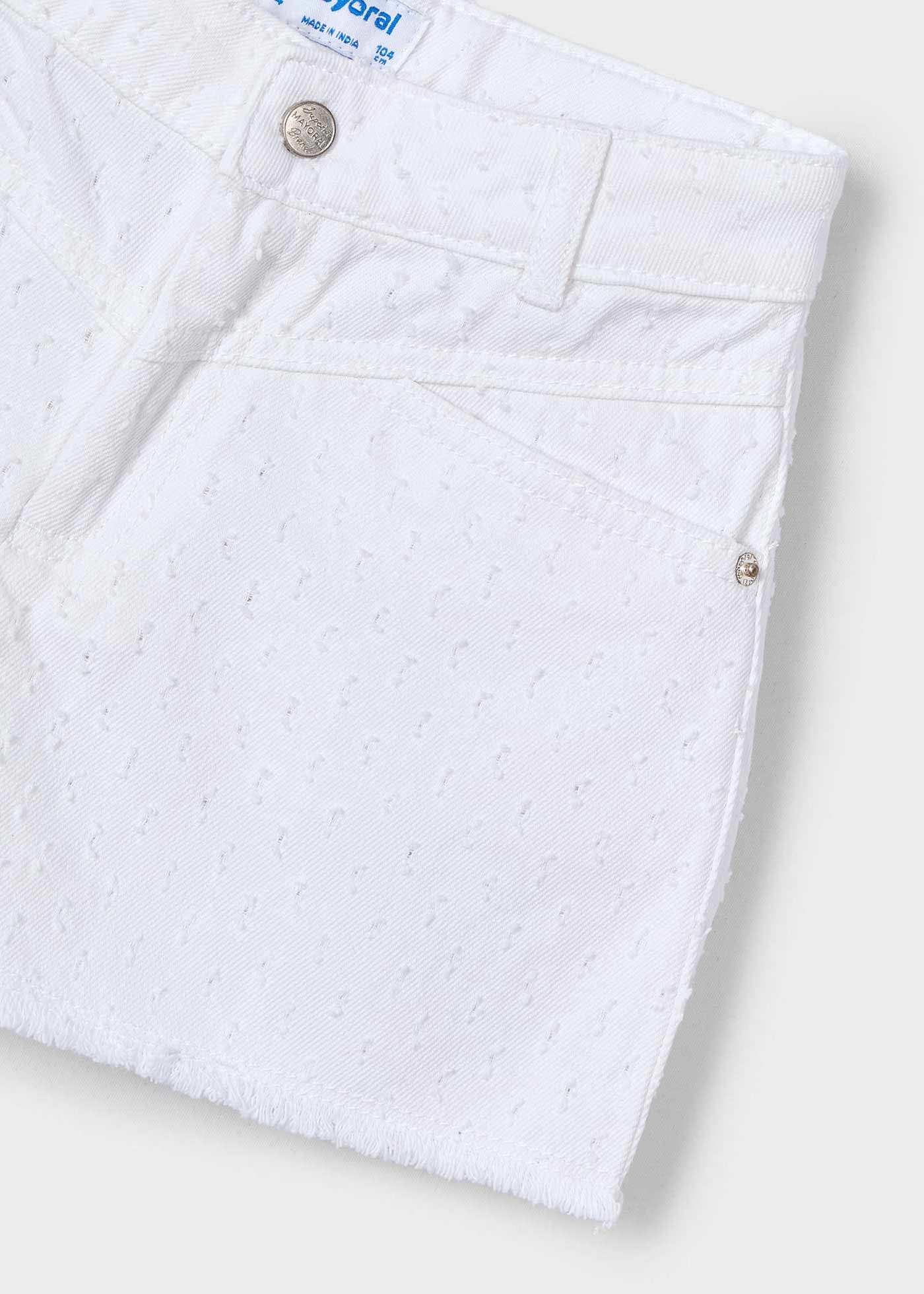 Pantaloncino orlo sfrangiato bambina Mayoral bianco Mayoral Bianco