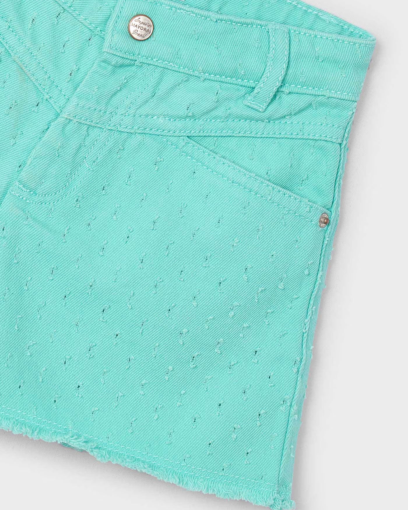 Pantaloncino orlo sfrangiato bambina Mayoral acqua Mayoral 2 Anni 92cm