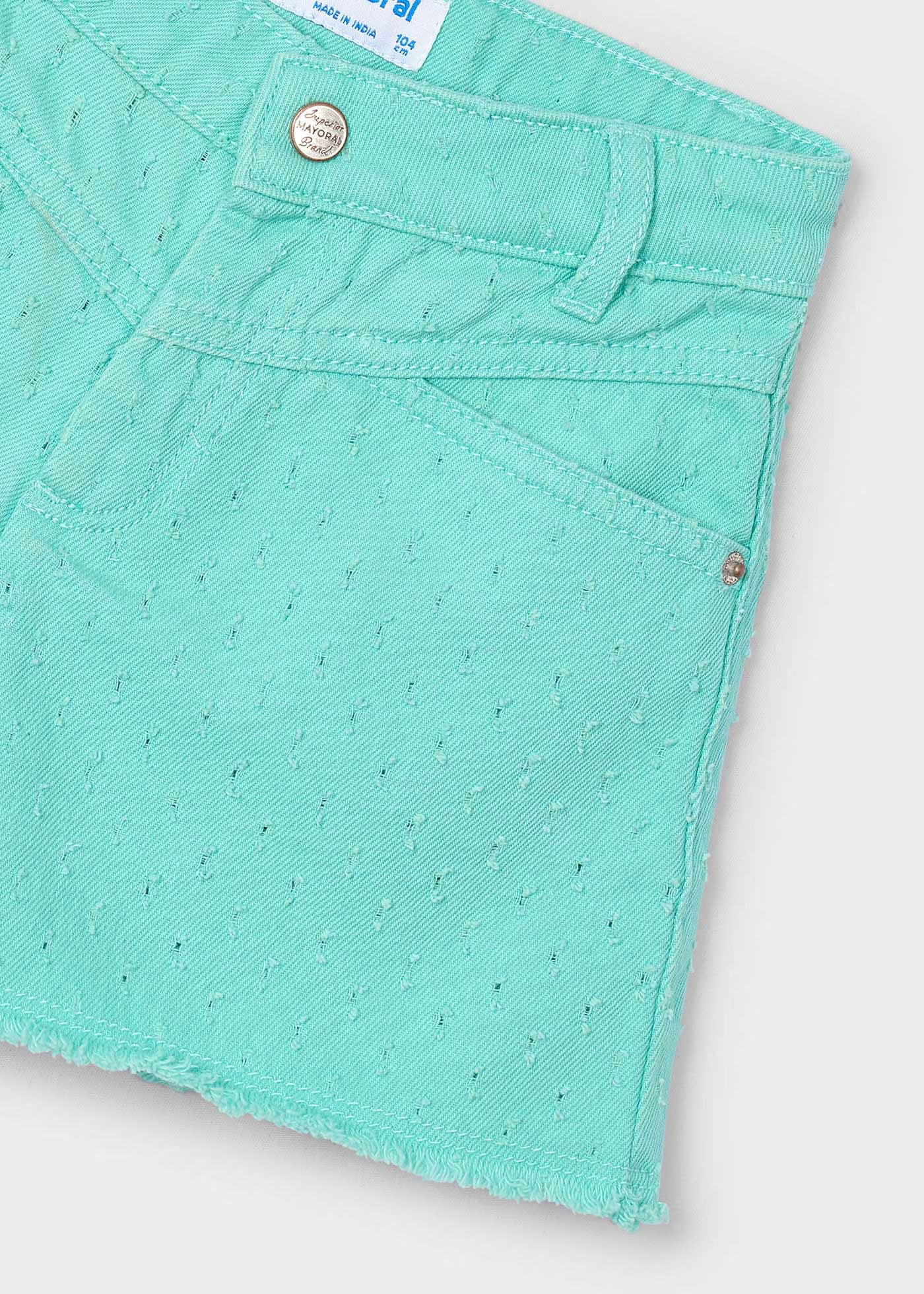 Pantaloncino orlo sfrangiato bambina Mayoral acqua Mayoral 2 Anni 92cm