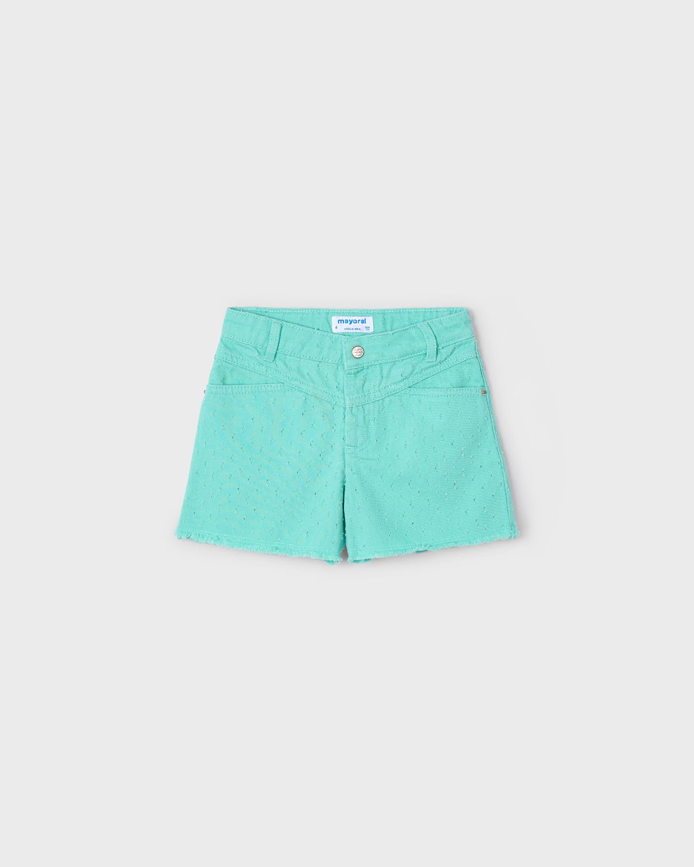 Pantaloncino orlo sfrangiato bambina Mayoral acqua Mayoral 2 Anni 92cm