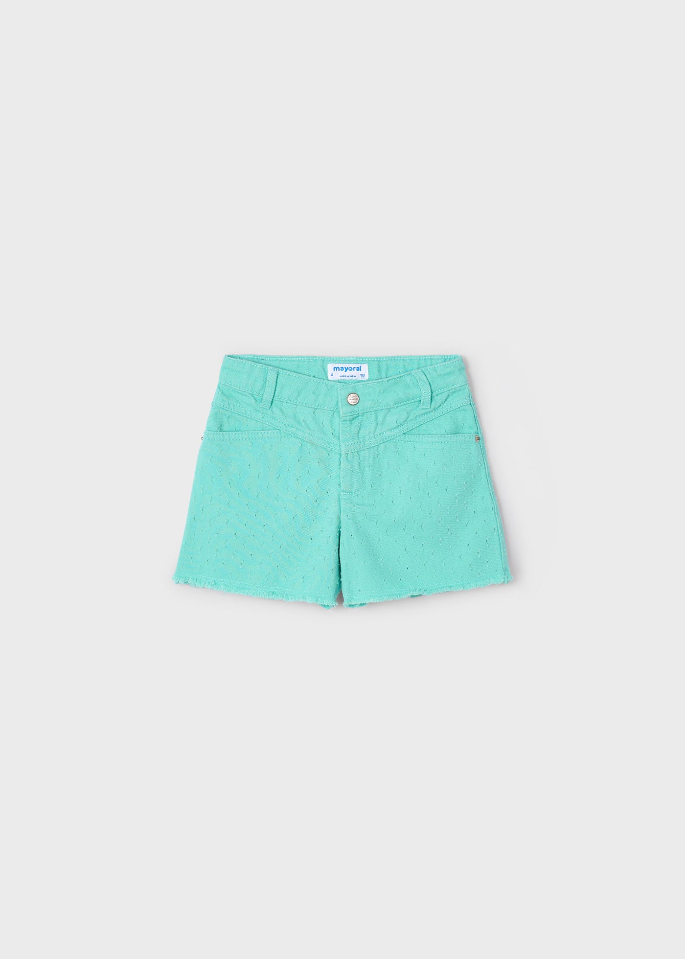 Pantaloncino orlo sfrangiato bambina Mayoral acqua Mayoral 2 Anni 92cm
