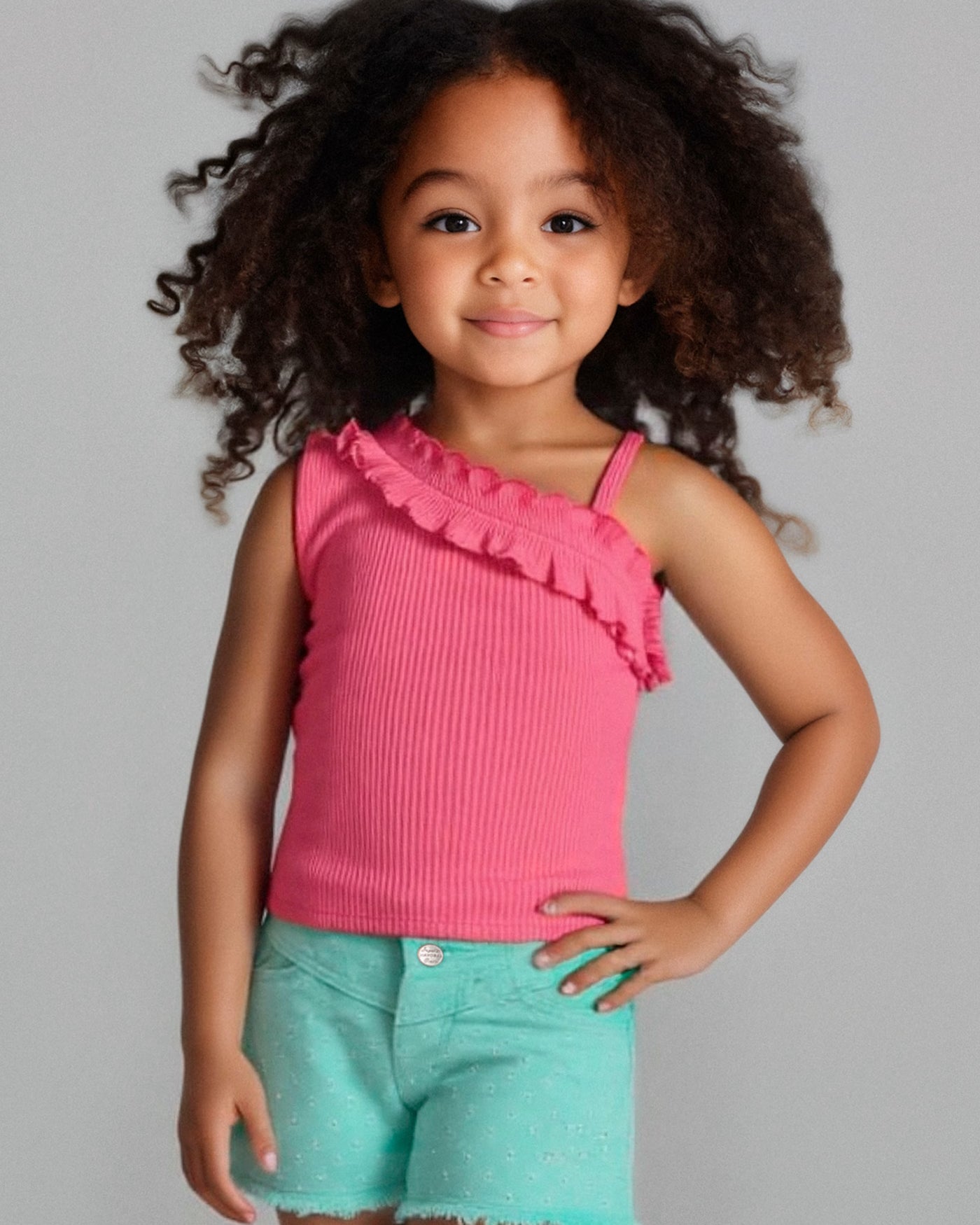 Pantaloncino orlo sfrangiato bambina Mayoral acqua Mayoral 2 Anni 92cm