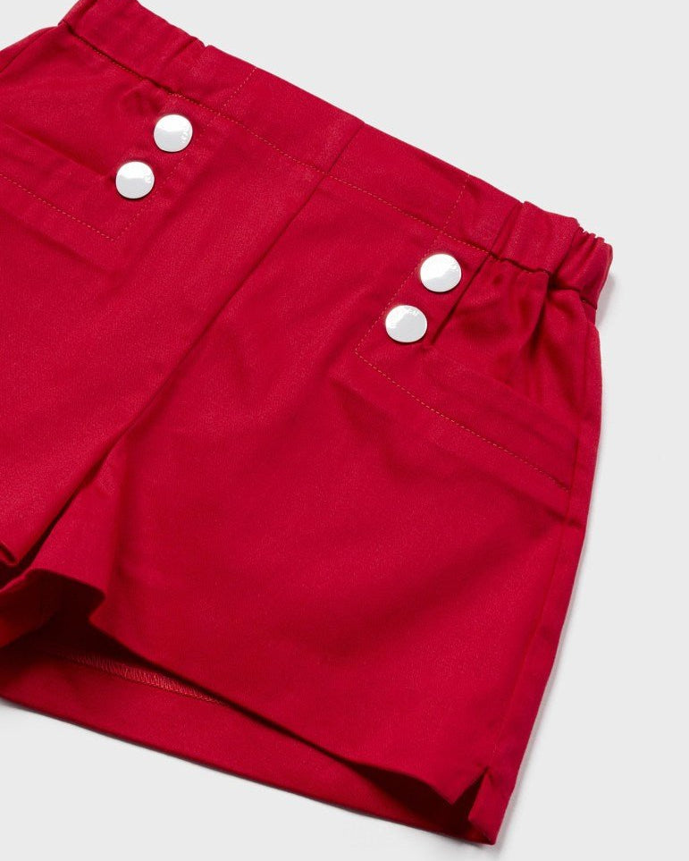 Pantaloncino satin si cotone neonata Mayoral rosso - ErreGiModaBimbo