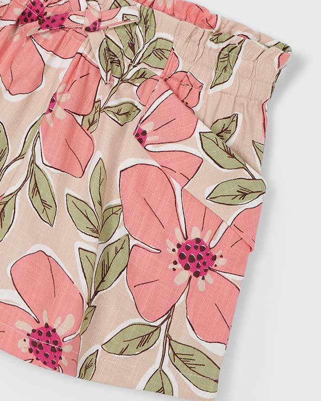 Pantaloncini bambina floreali Mayoral beige mandarino Mayoral 2 Anni 92cm