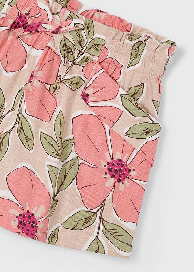 Pantaloncini bambina floreali Mayoral beige mandarino Mayoral 2 Anni 92cm