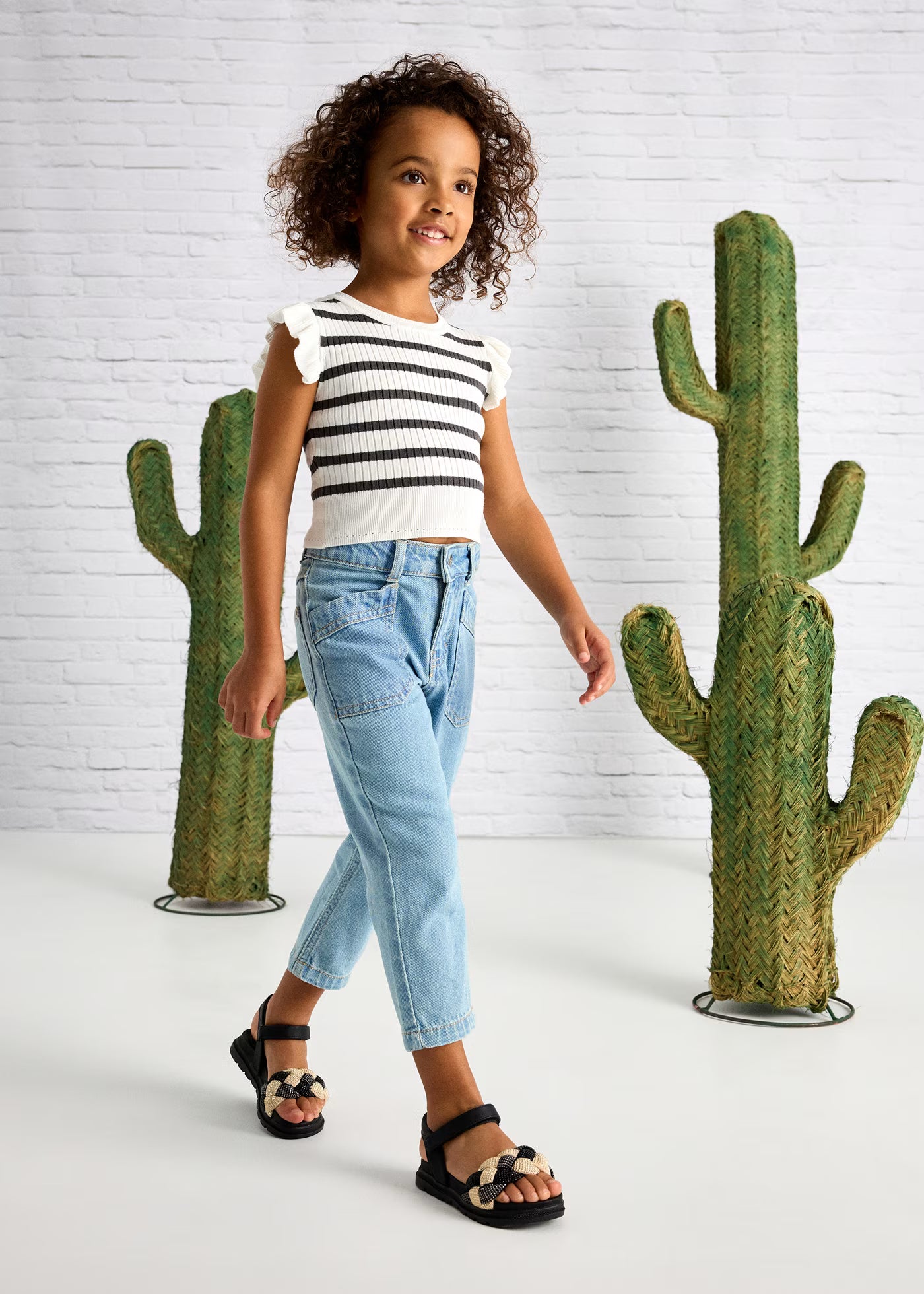 Pantalone ampio bambina Mayoral jeans chiaro Mayoral Azzurro