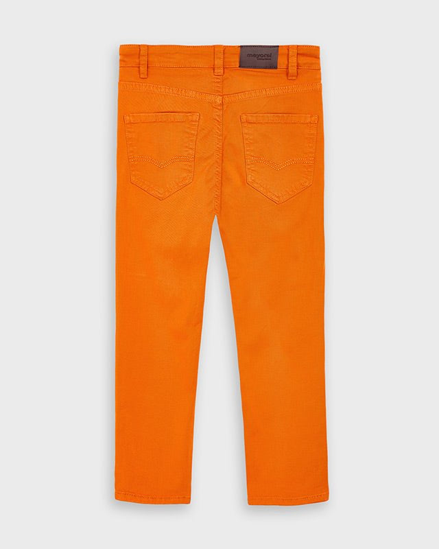Pantalone basic bambino Mayoral 5 tasche slim fit arancione - ErreGiModaBimbo