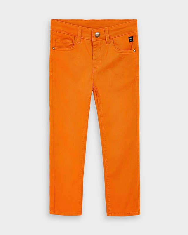 Pantalone basic bambino Mayoral 5 tasche slim fit arancione - ErreGiModaBimbo
