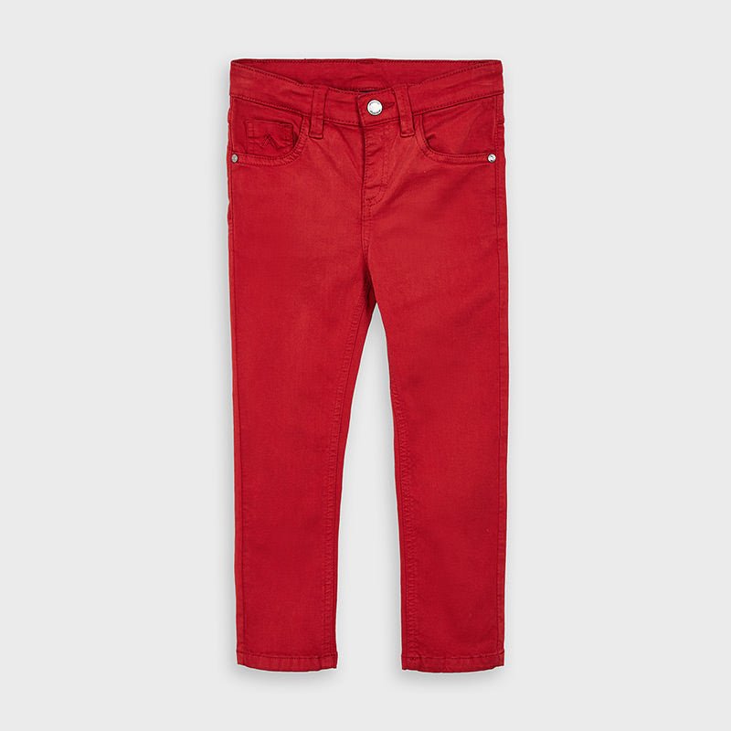 Pantalone basic bambino Mayoral 5 tasche slim fit Rosso - ErreGiModaBimbo
