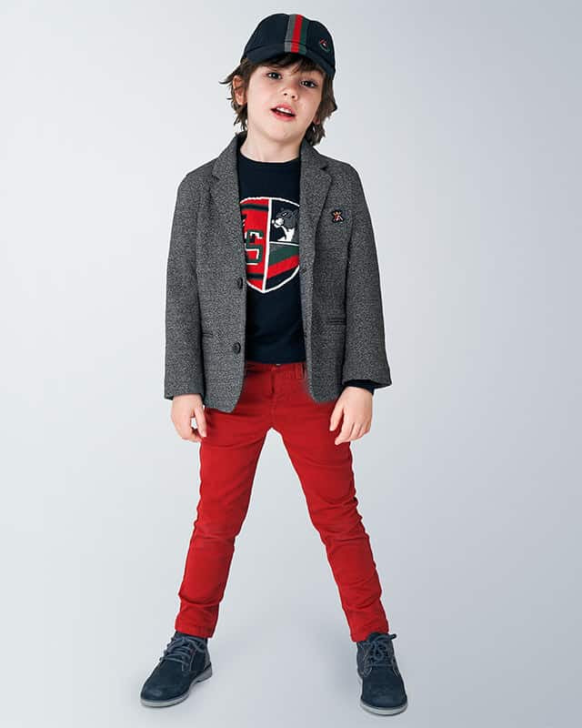 Pantalone basic bambino Mayoral 5 tasche slim fit Rosso - ErreGiModaBimbo