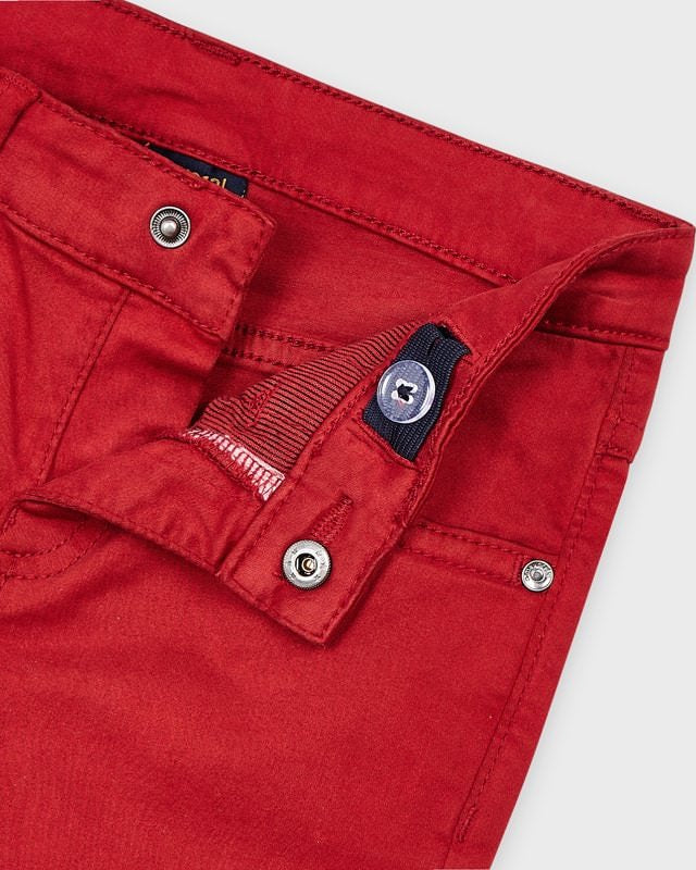 Pantalone basic bambino Mayoral 5 tasche slim fit Rosso - ErreGiModaBimbo