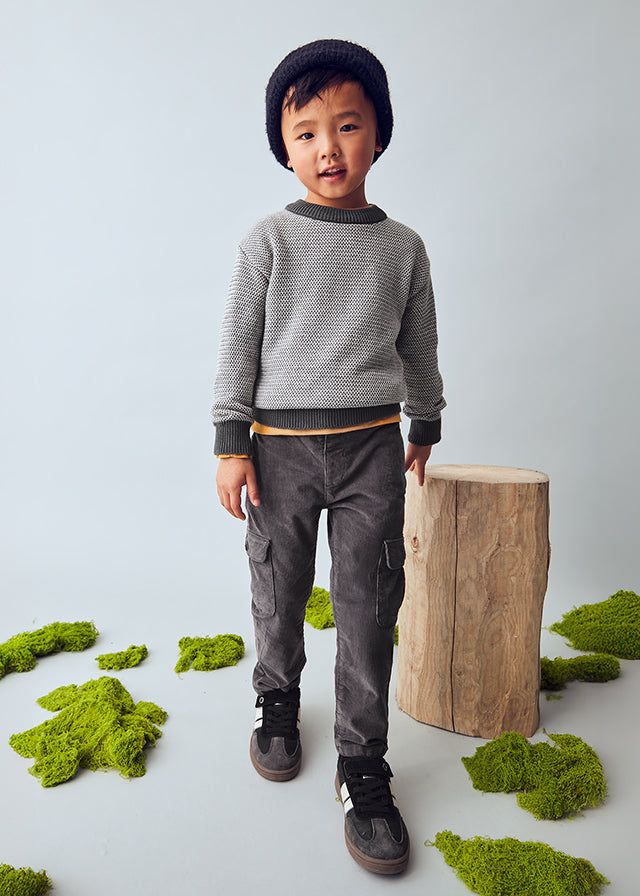 Pantalone cargo velluto costine bambino Mayoral grigio lavagna Mayoral 2 Anni 92cm
