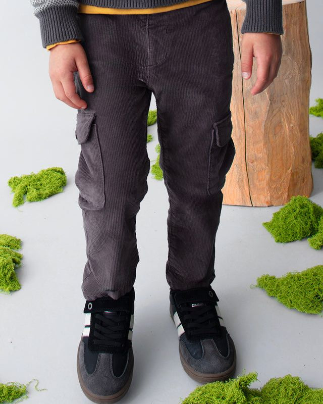 Pantalone cargo velluto costine bambino Mayoral grigio lavagna Mayoral 2 Anni 92cm