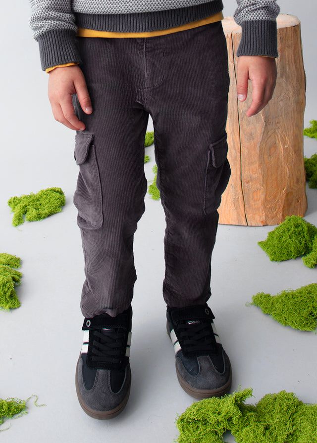 Pantalone cargo velluto costine bambino Mayoral grigio lavagna Mayoral 2 Anni 92cm