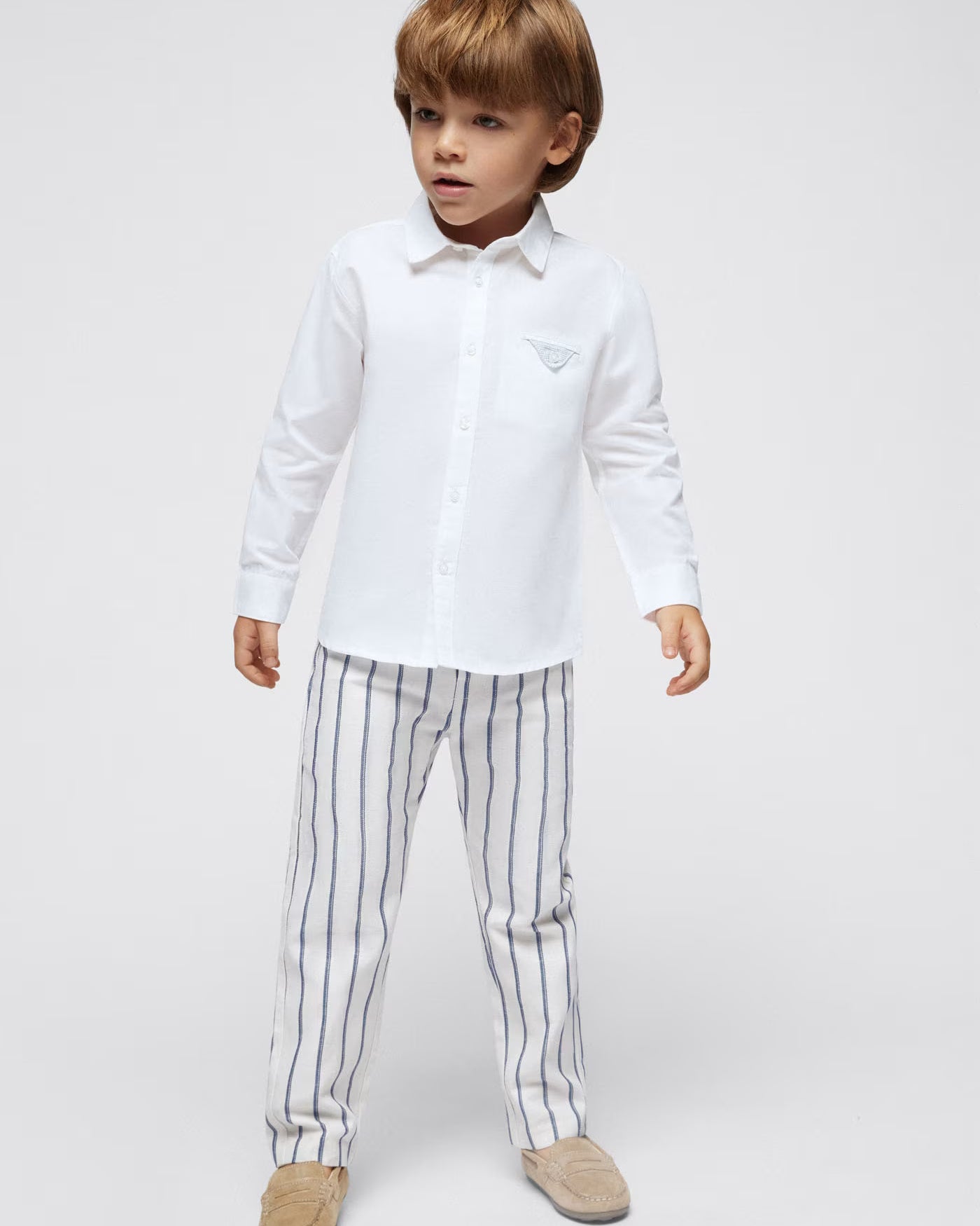 Pantalone lungo chino bambino Mayoral pietra righe azzurre Mayoral Pietra