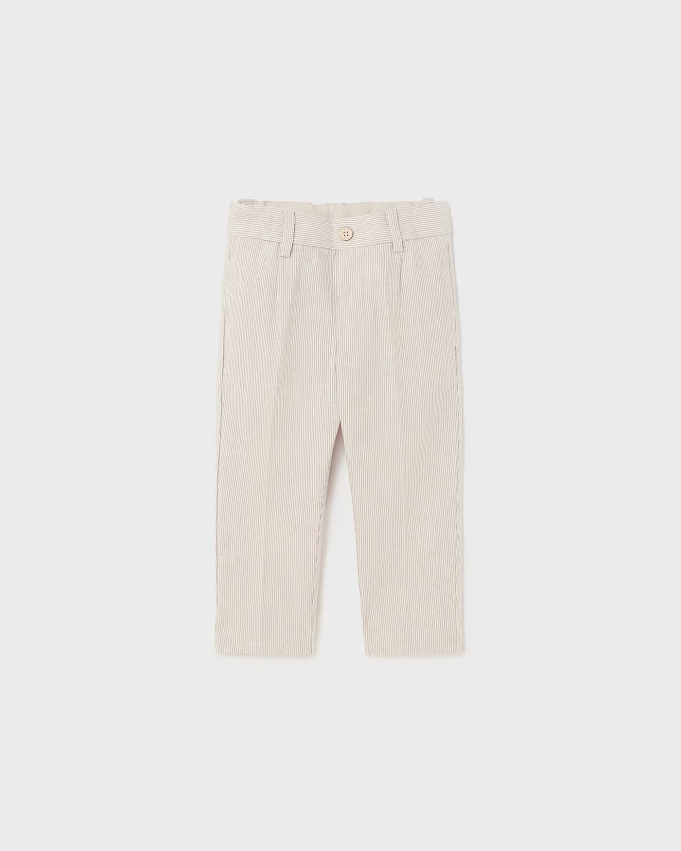 Pantalone chino in lino cerimonia neonato Mayoral righe beige Mayoral Beige