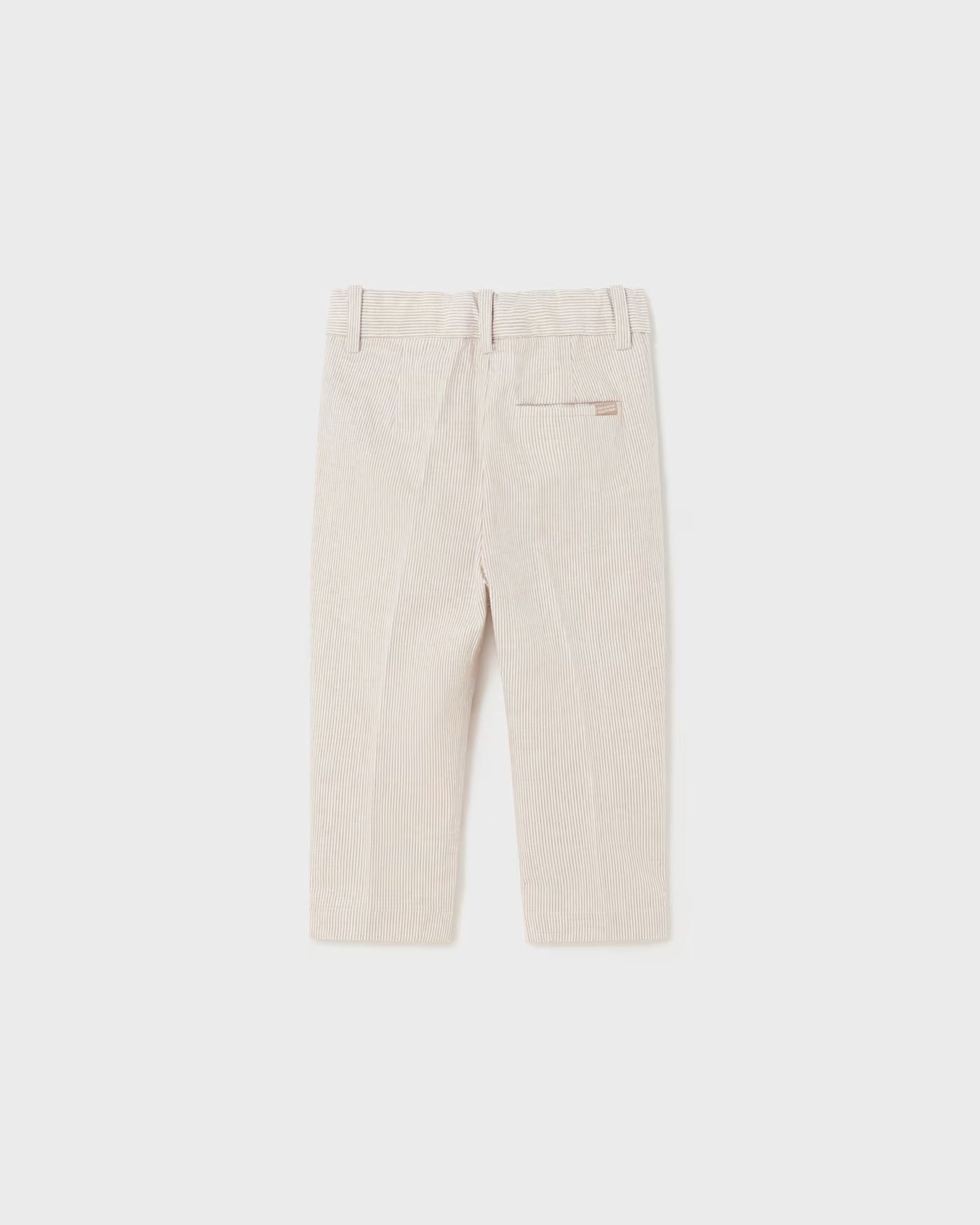 Pantalone chino in lino cerimonia neonato Mayoral righe beige Mayoral Beige