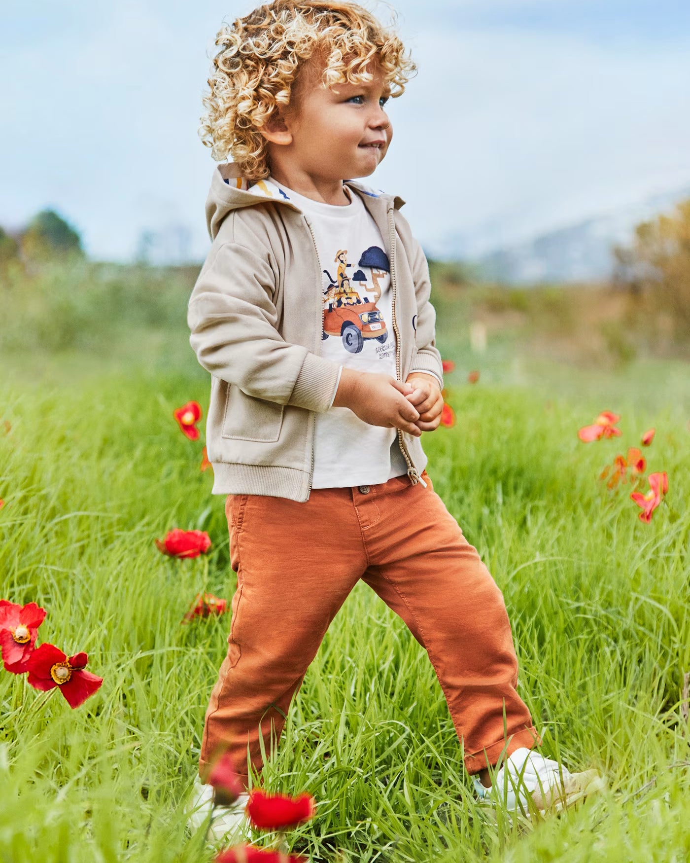 Pantalone chino in lino neonato Mayoral arancio mattone Mayoral Mattone