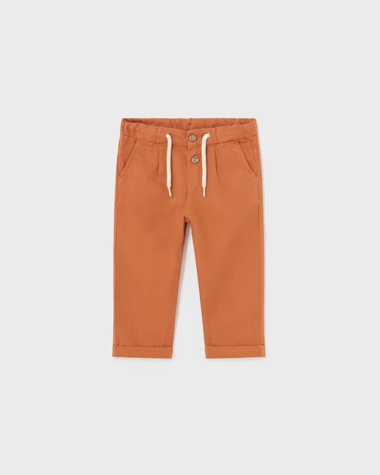 Pantalone chino in lino neonato Mayoral arancio mattone Mayoral Mattone