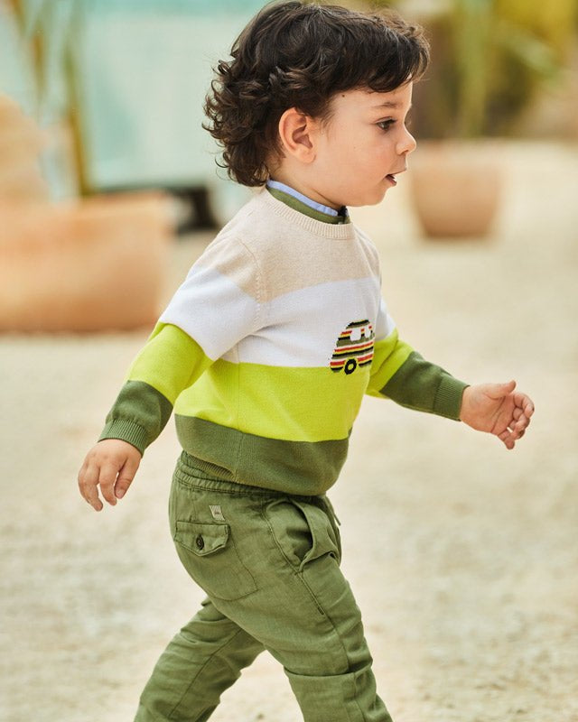 Pantalone chino relaxed neonato Mayoral verde - ErreGiModaBimbo