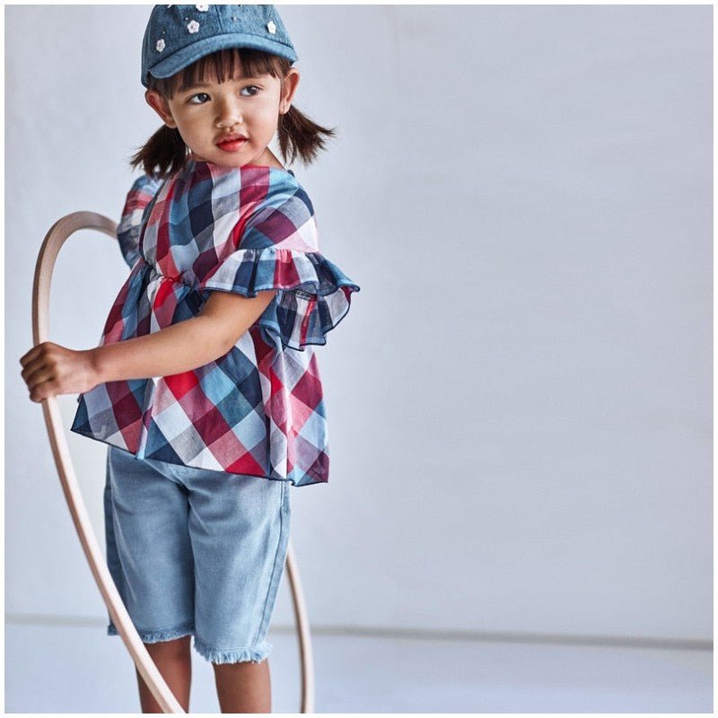 Pantalone ciclista bambina Mayoral blu strappato - ErreGiModaBimbo