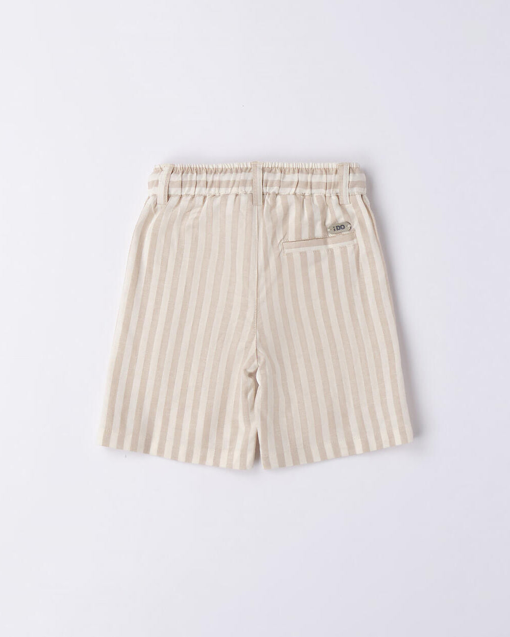 Pantalone corto elegante in lino bambino iDO fantasia righe beige iDO Beige