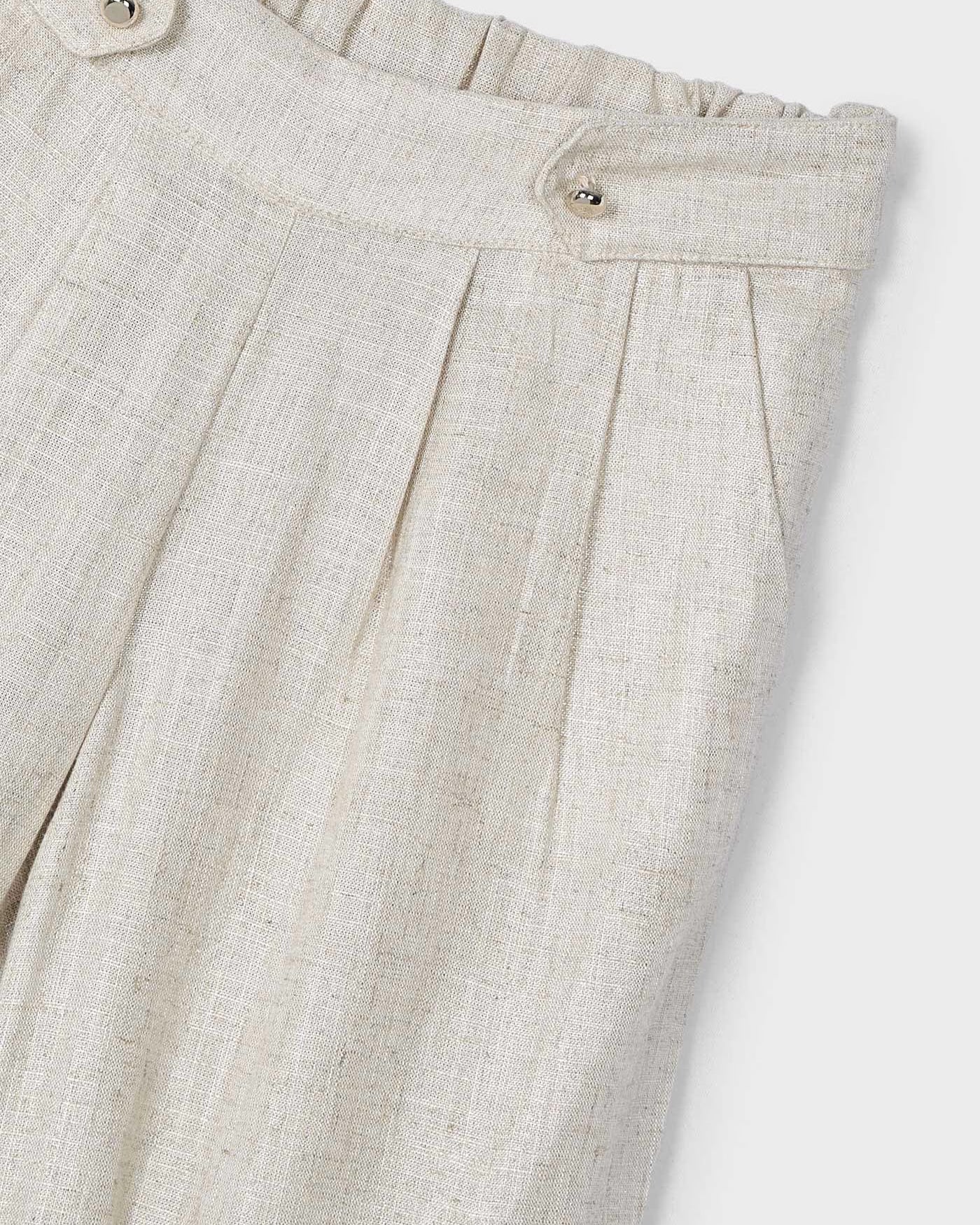 Pantalone coulotte lungo lino bambina Mayoral beige Mayoral Beige