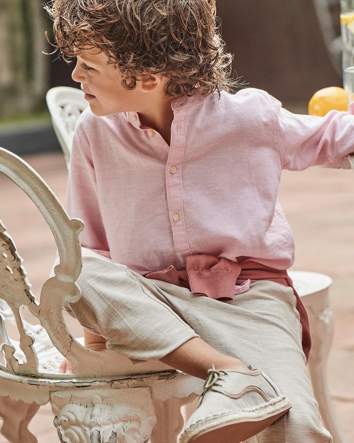 Pantalone elegante in lino bambino Mayoral beige Mayoral Beige