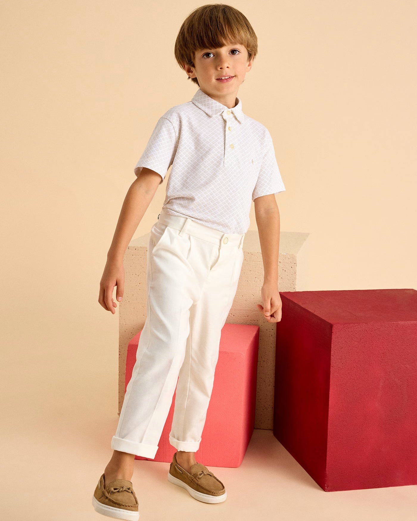 Pantalone elegante in lino bambino Mayoral panna Mayoral Panna