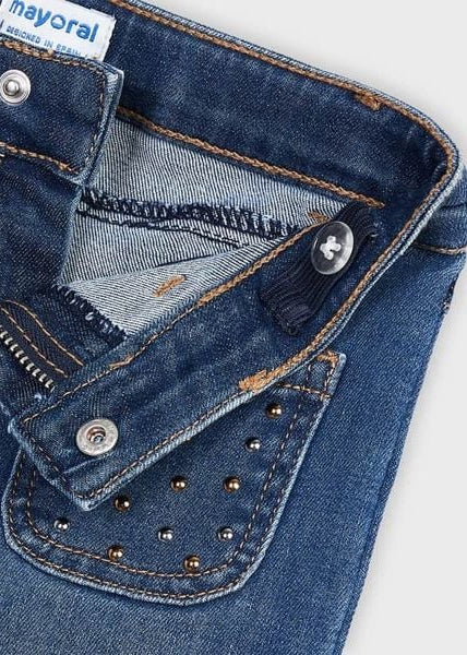 Pantalone jeans campana Mayoral con cintura per bambina - ErreGiModaBimbo