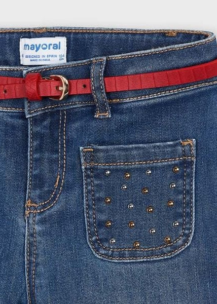 Pantalone jeans campana Mayoral con cintura per bambina - ErreGiModaBimbo