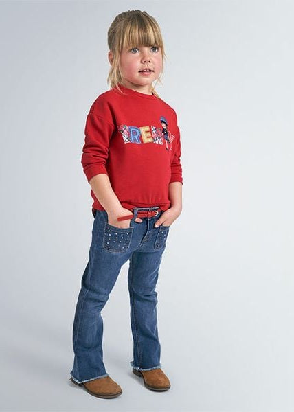 Pantalone jeans campana Mayoral con cintura per bambina - ErreGiModaBimbo