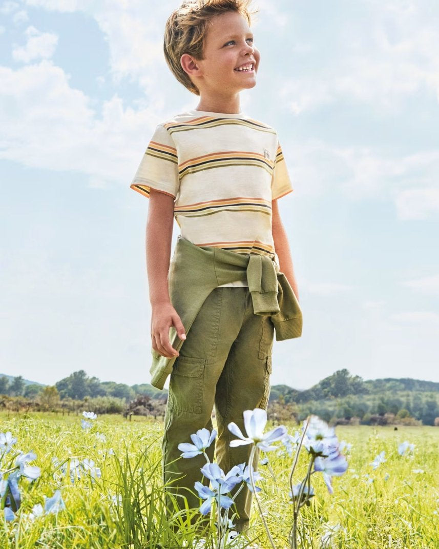 Pantalone jogger fresco cotone bambino verde Mayoral Verde