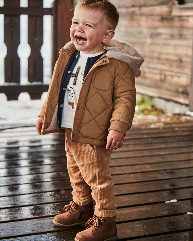 Pantalone jogger neonato Mayoral velluto costine caramello Mayoral Caramello