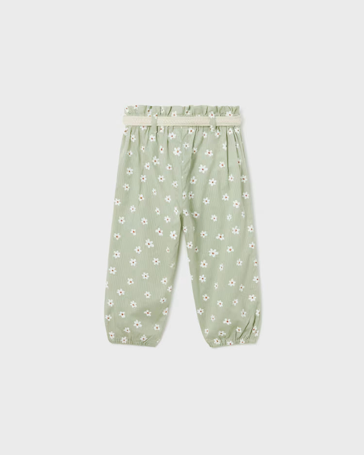 Pantalone largo con cinta neonata Mayoral verde aloe Mayoral Aloe