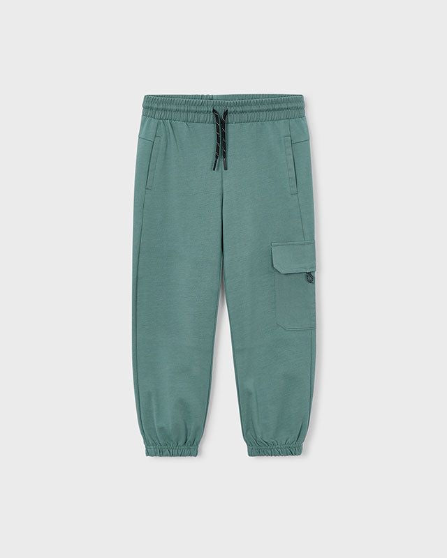 Pantaloni cargo bambino verde con tasca laterale, elasticizzati e pratici per ogni occasione