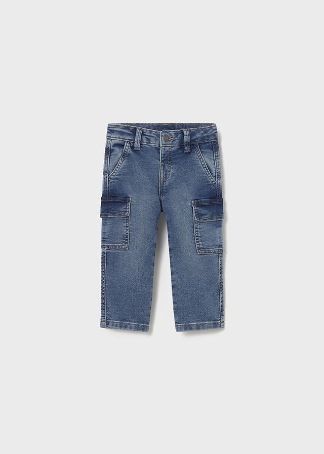 Pantalone lungo cargo neonato Mayoral jeans medio Mayoral 6 Mesi 68cm